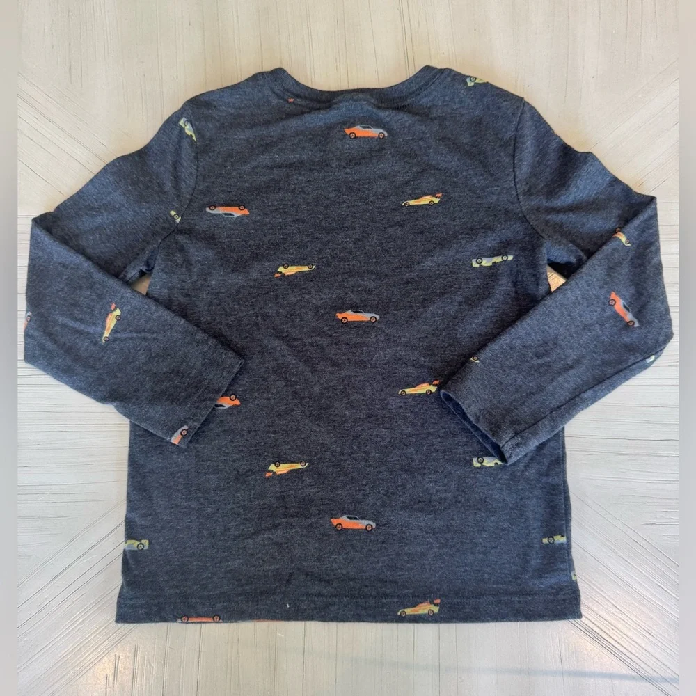 Cat & Jack - Toddler Boys’ Long Sleeve Race Car T-Shirt - Charcoal Gray (Sz 5T) - Picture 9 of 9